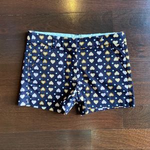 EUC Girl’s Crewcuts Shorts. Navy with Heart Pattern! Adorable! Size: Girl’s 10